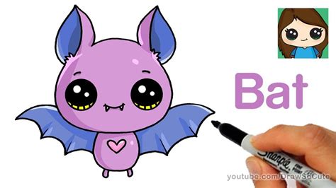 How To Draw A Cute Bat Easy Cute Drawings Kawaii Drawings Cute