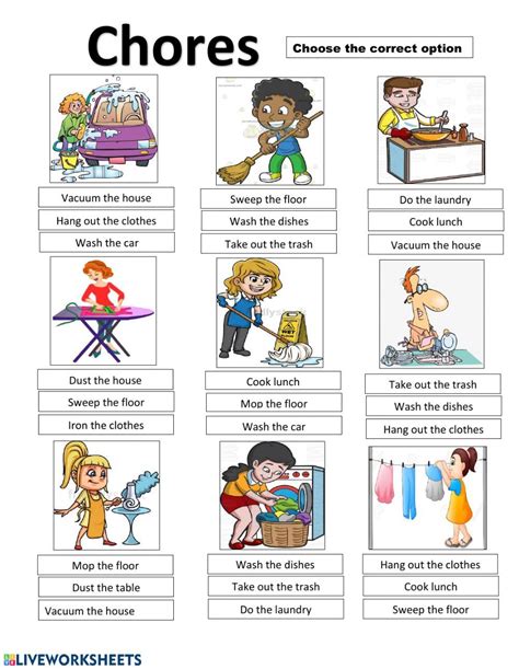 Household Chores Interactive Exercise For Grade 3 You Can Do The