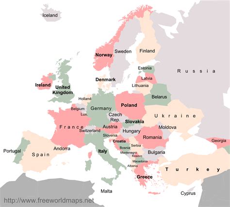 Map Of Europe With Names Of Countries United States Map