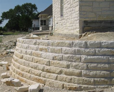Texas White Limestone Mushroom Retaining Wall From United States