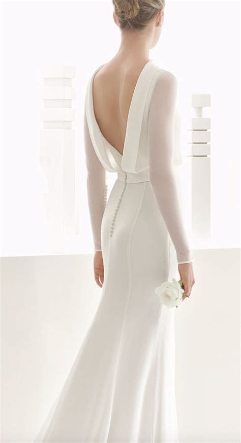 Perfect for a wedding, rehearsal dinner or literally any semiformal party coming round the bend. Long-Sleeve Draped Open Back Wedding Dress #2651246 - Weddbook