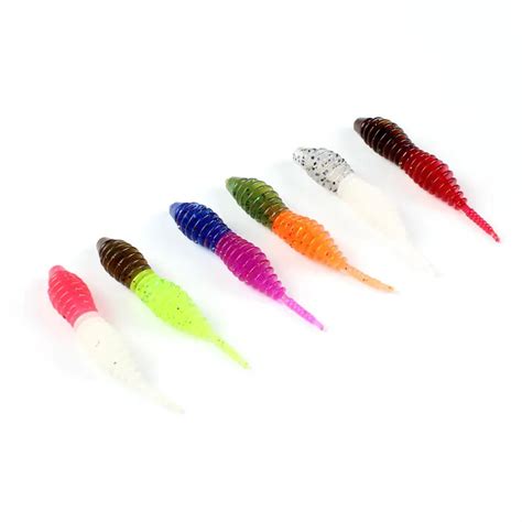 Double Color Pin Tail Soft Worm Lures 50mm 1g 10pcs A Bag Mini Single