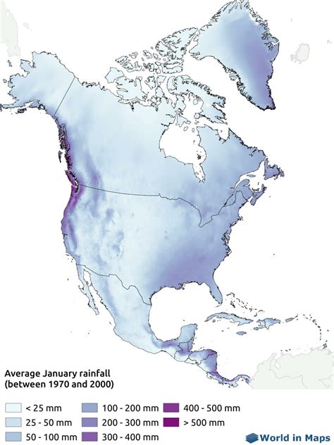 Rainfall Map Of North America World In Maps