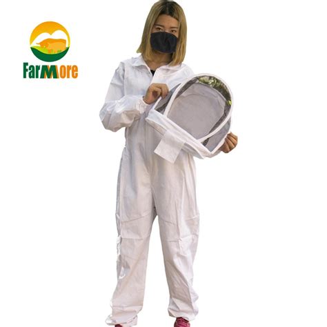 White Anti Bee Suit Cotton Full Beekeeper Protective Dress Camouflage