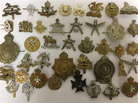 A Large Collection Of Over 60 Restrike British Army Cap Badges Ww1