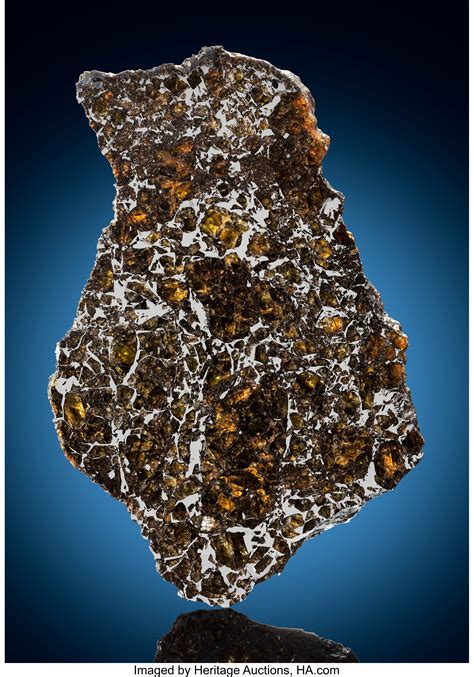 Admire Meteorite End Cut Pmg Pallasite Lyon County Kansas