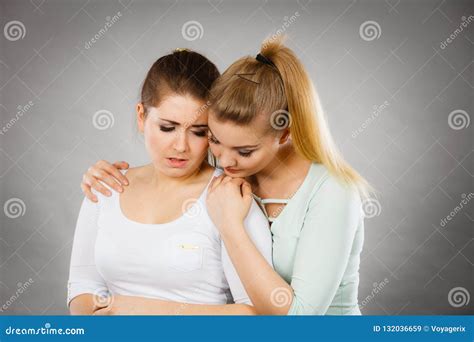 Woman Hugging Her Sad Female Friend Stock Image Image Of Friend