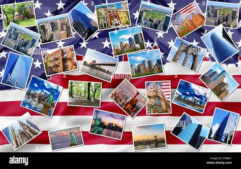 New York Sehenswürdigkeiten Collage Stockfotografie Alamy