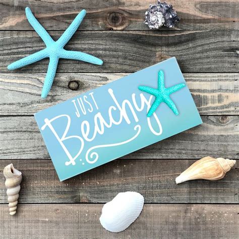 Just Beachy Sign With Starfish Coastal Decor Summer Decor Etsy