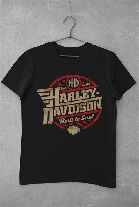 Retro Harley Davidson Unisex T Shirt Motorcycle Pattern Etsy