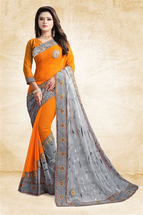 faux-chiffon-yellow-and-grey-color-party-wear-saree-price-inr-rs-1999-shipping-charges-extra