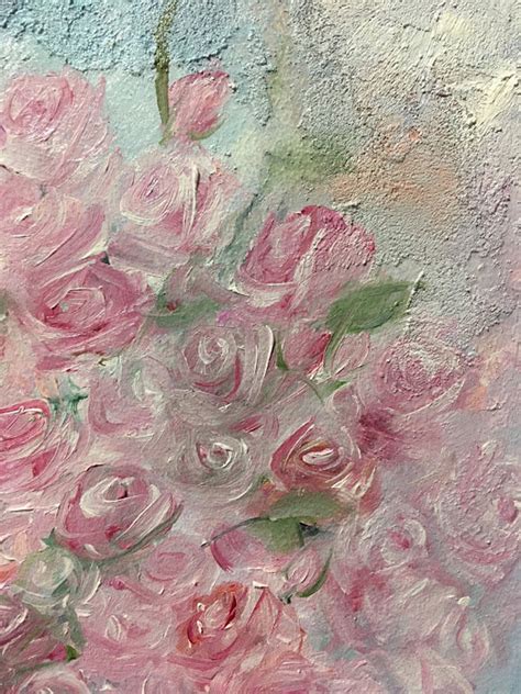 Flowers Pink Roses Still Life Picture For T Oil Painting Etsy