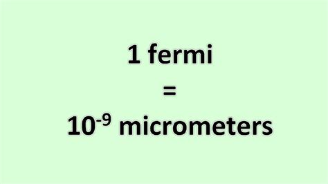 Convert Fermi To Micrometer Excelnotes