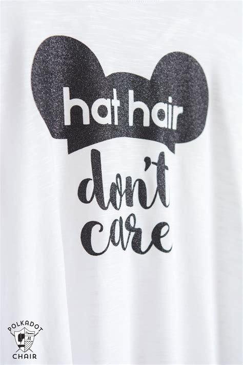 diy disney t shirt hat hair don t care the polka dot chair