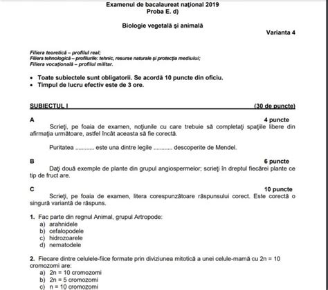 Ești pregătit pentru endava internship? Subiecte Biologie BAC 2019 Edu.ro: Subiecte și bareme! Ce ...