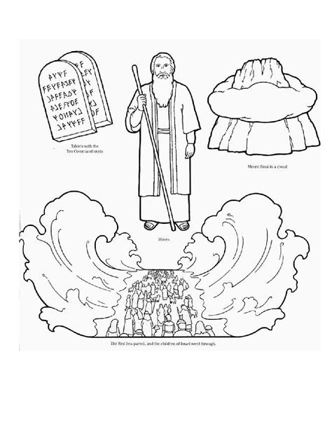 Moses Parting The Red Sea Coloring Page - Coloring Home