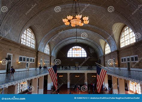 Great Hall Of The Immigration Museum On Ellis Island New York City