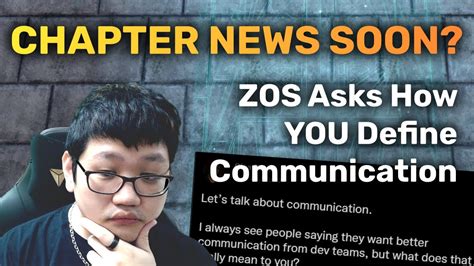 eso chapter sneakpeek soon zos asks you how you define communication the elder scrolls