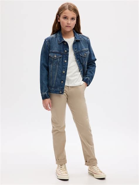 Kids Uniform Skinny Khakis With Gap Shield Gap