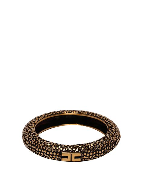 Bracelets And Bangles Elisabetta Franchi Gold Bracelet With Plaque Logo