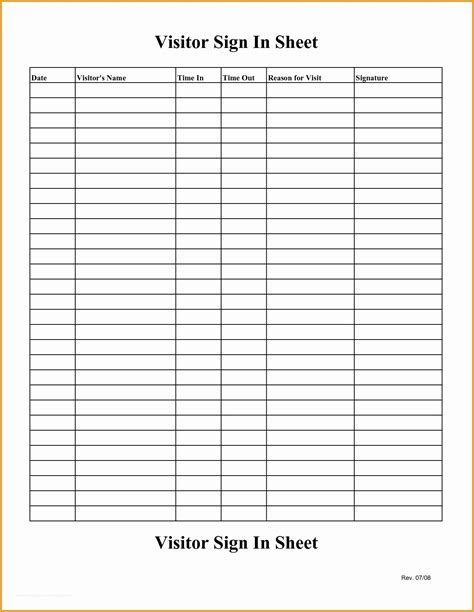 Patient Sign In Sheet Template Free Of 4 Sign In Sheet Template