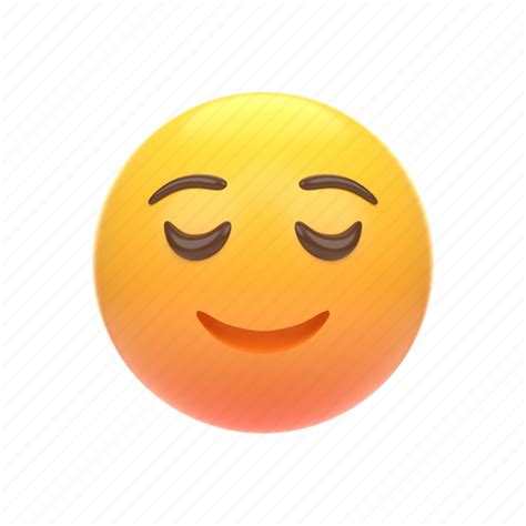 Emoji Emoticon Sticker Face Satisfied Happy Smile 3d Illustration