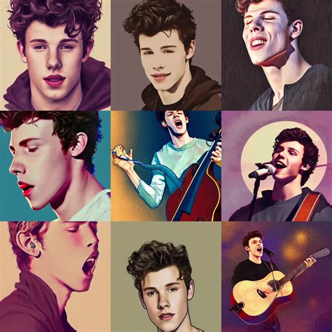 Portrait Of Shawn Mendes Singing Wlop Artstation Stable Diffusion