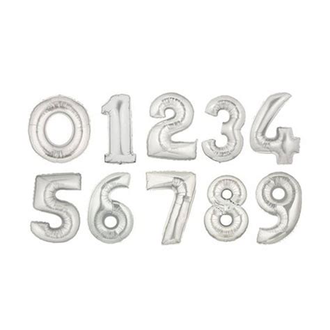 34 Inch Silver Number Balloons 34 Silver Foil Etsy
