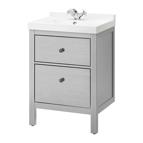 61''x22 bathroom stone vanity top engineered stone carrara white marble color with double rectangle undermount ceramic sink and faucet hole with back splash. HEMNES / SKOTTVIKEN Sink cabinet with 2 drawers - gray - IKEA