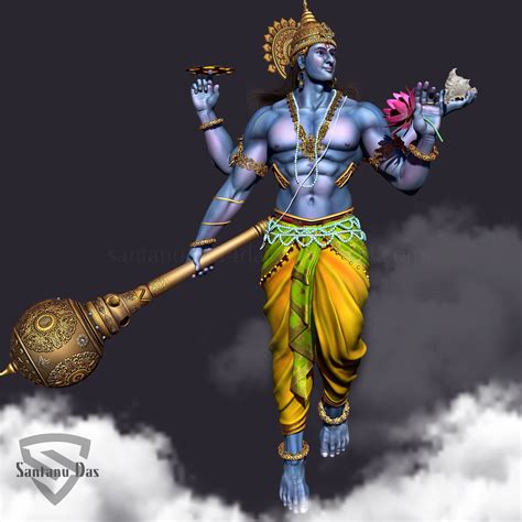 ArtStation Lord Vishnu By Santanu Das Ganesh Art Shiva Art Hindu