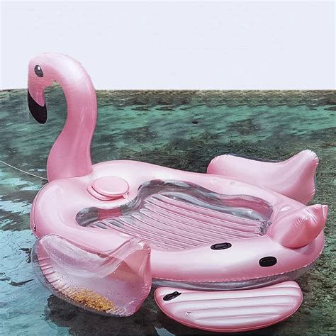 6 Person Giant Inflatable Flamingo Pool Float Swimming Island Peacock