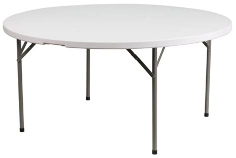 60 Round Granite White Plastic Folding Table From Renegade Coleman