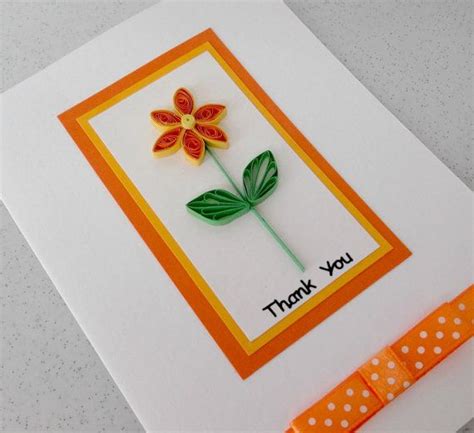 Handmade Quilled Thank You Card Paper Quilling Etsy Paper Quilling