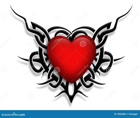 Tribal Design Heart Graphic Tattoo Stock Illustration Illustration Of