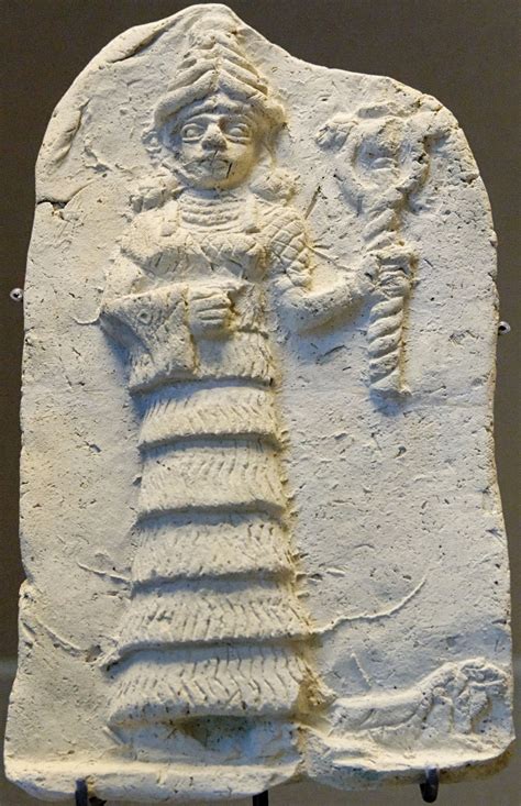 Ishtar Queen Of Night Holding Her Weapon Terracotta Relief Early