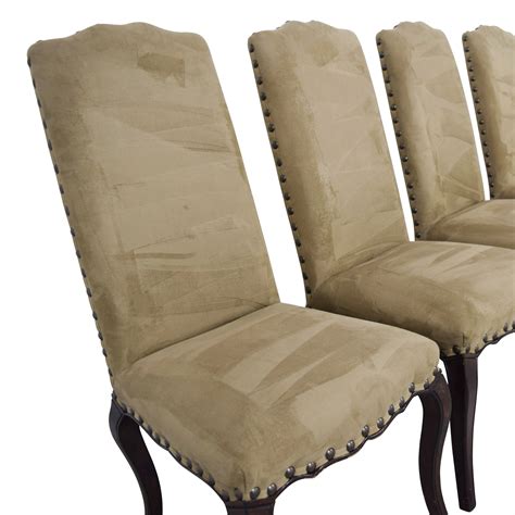 Favorite this post jul 9 excellent wicker reclining lounging chaise 90% OFF - Pottery Barn Pottery Barn Calais Microsuede Tan Nailhead Dining Chairs / Chairs