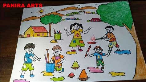 That girl, is already in her braces, way taller than i am, and has a part time booth with her sister in the annually comic fiesta festival where they sell a lot of their. How to draw Holi festival drawing || kids celebrating Holi ...