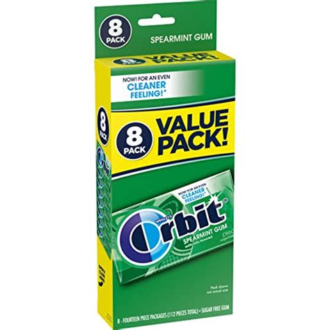 Orbit Gum Spearmint Sugar Free Chewing Gum 14 Pieces 48 Packs