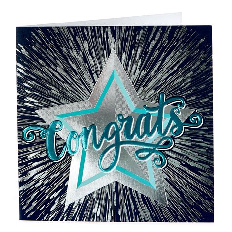 Buy Boutique Collection Congratulations Card Silver Star For Gbp 149