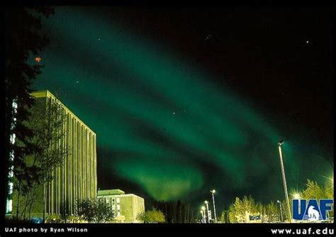 The Aurora Borealis Over The University Of Alaska Fairbanks Campus