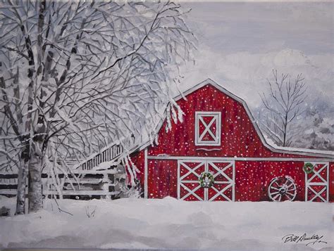 Barn In Snowstorm Painting By Bill Dunkley Fine Art America
