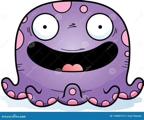 Smiling Little Octopus Stock Vector Illustration Of Happy 115805775
