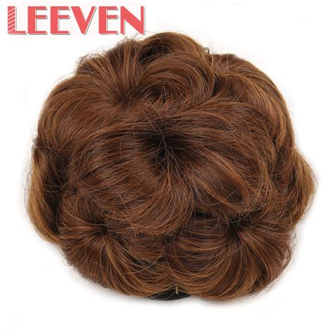Leeven 65g Synthetic Curly Chignon Bun Hairpiece Clip In Fake Hair