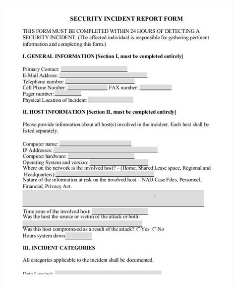 Free 37 Incident Report Forms In Pdf Ms Word Excel