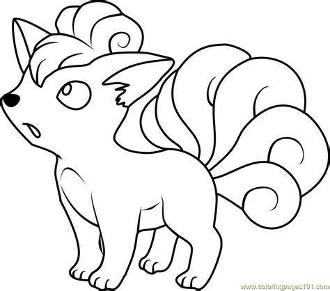Having evolved from alolan vulpix when contactually exposed to a ice stone, it is the final stage of its evolutionary line. Vulpix Pokemon Coloring Page | Pokemon coloring pages ...