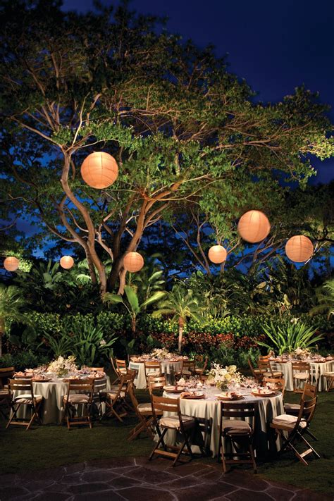 Garden Wedding Reception At Night