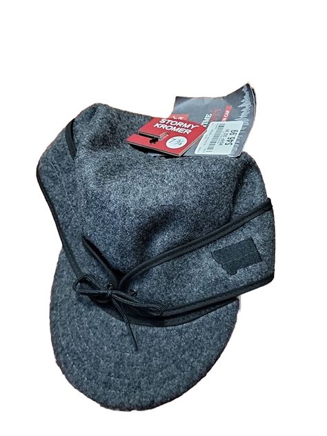 Stormy Kromer Mens Original Winter Wool Cap Earflap 7 34 Gray Charcoal