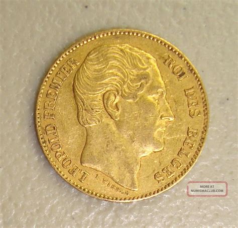 1865 Belgium Gold 20 Francs Xf 6 4516 Grams 900 Fine