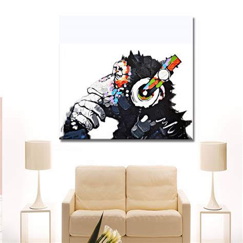 Shop to build a better world! 2019 Canvas Printed Painting Animals Funny Monkey Picture ...