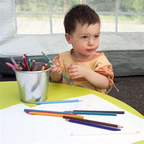 Child Drawing Stock Image Image Of Face Crayons Child 16891047